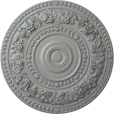 Ekena Millwork Rose Ceiling Medallion (Fits Canopies up to 13 1/2"), 33 7/8"OD x 2 3/8"P, Primed White CM33RO